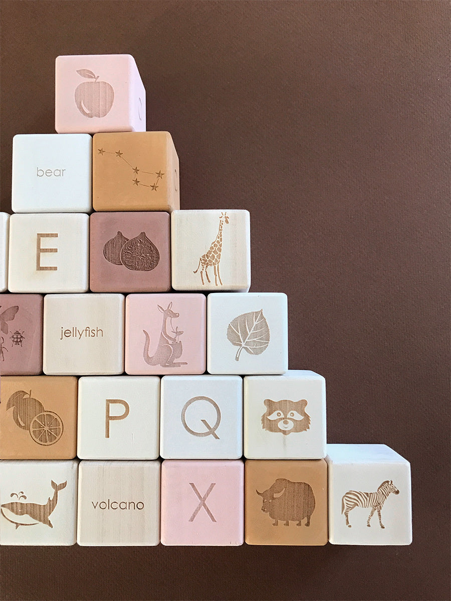 Alphabet Blocks / Mustard-Pink